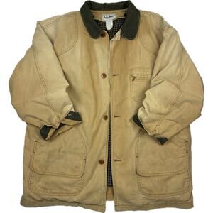 Vintage L.L.Bean Barn Coat XXL Duck Canvas Chore Jacket Primaloft Liner USA